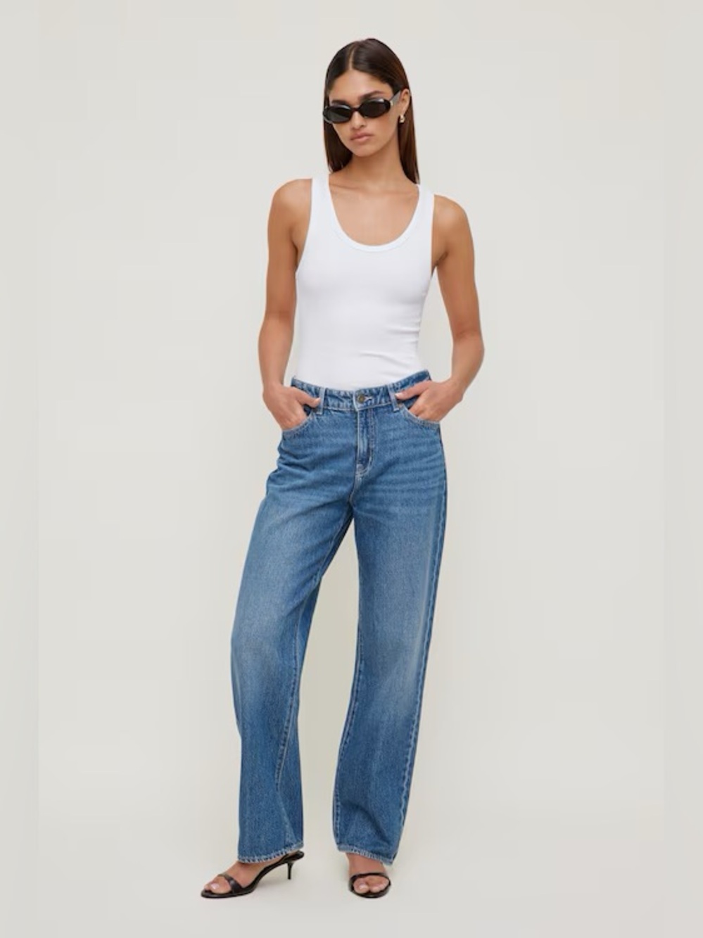 Dynamite mika Classic High-Waist Wide-Leg Women's Jeans in Light Blue